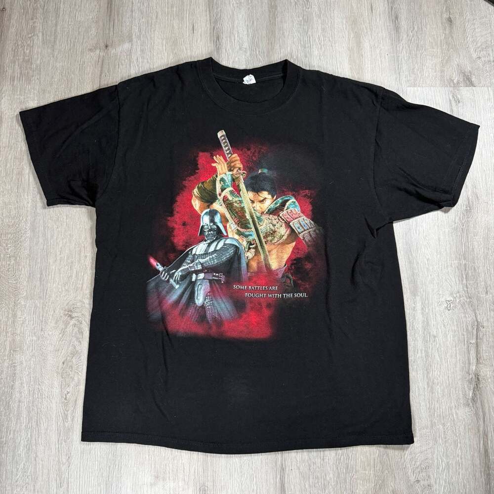 Mens Vintage 2008 Soul Calibur IV Mitsurugi and Darth Vader T-Shirt XL